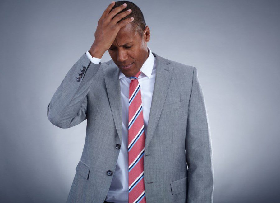 man with confusion forgetfulness inability to concentrate, foggy thinking and foggy brain