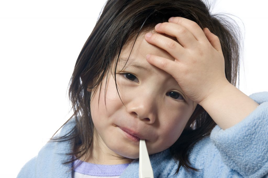 sick child with fever