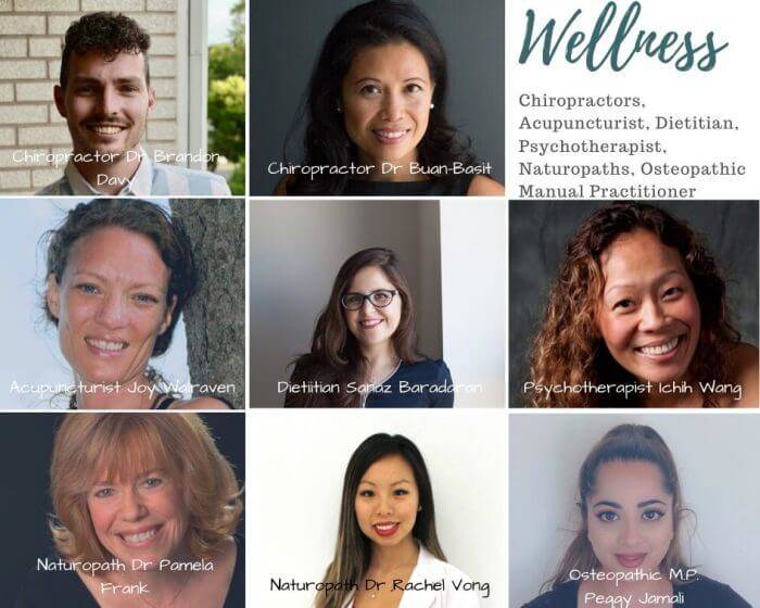 picture of chiropractors, acupuncturist, craniosacral therapist, Chinese herbalist, dietitian, psychotherapist, naturopaths, naturopathic doctors, osteopath at Forces of Nature Wellness Clinic